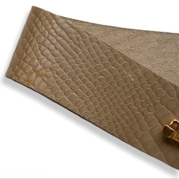 VINTAGE Anne Klein for Calderon Alligator Embossed Leather Contoured Belt Sz L main image 8